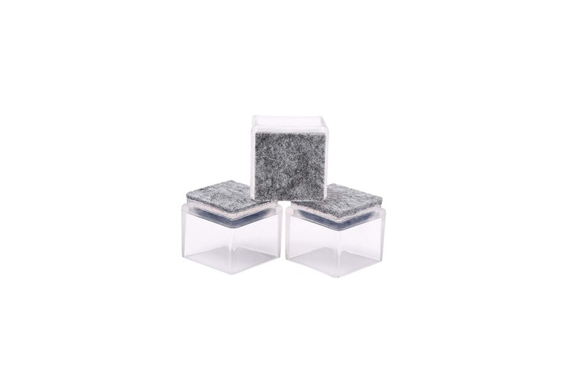 Furnigear Chair Leg Floor Protectors, Furniture Felt Pads Silicone Chair Leg Caps 7/8" Square Floor Protectors for Hardware (Clear gray-20 Pack) - Image 4
